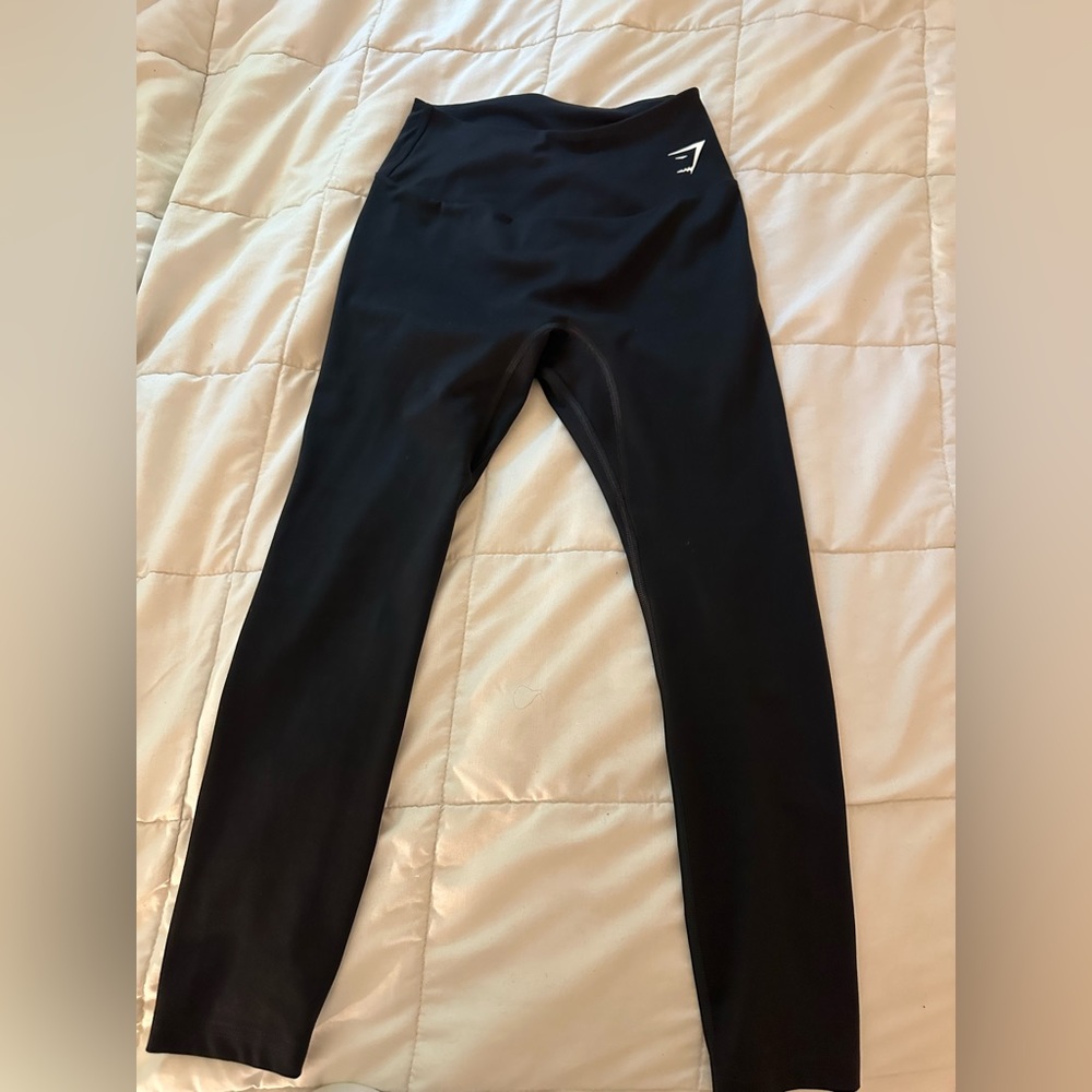 black full length gym shark leggings